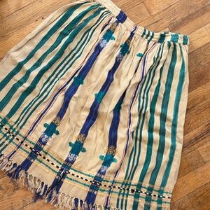 Supercraft 100% Rayon Striped Bohemian Skirt Size S